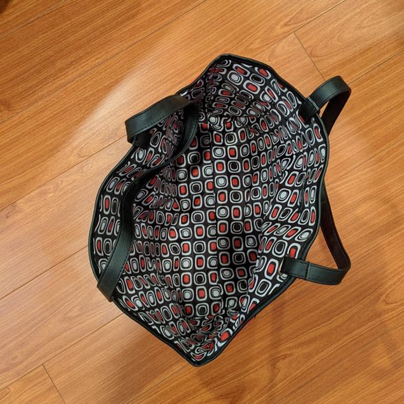 Fire Engine Red Mid-Sized Shoulder Tote Bag Purse - Picture 7 of 10